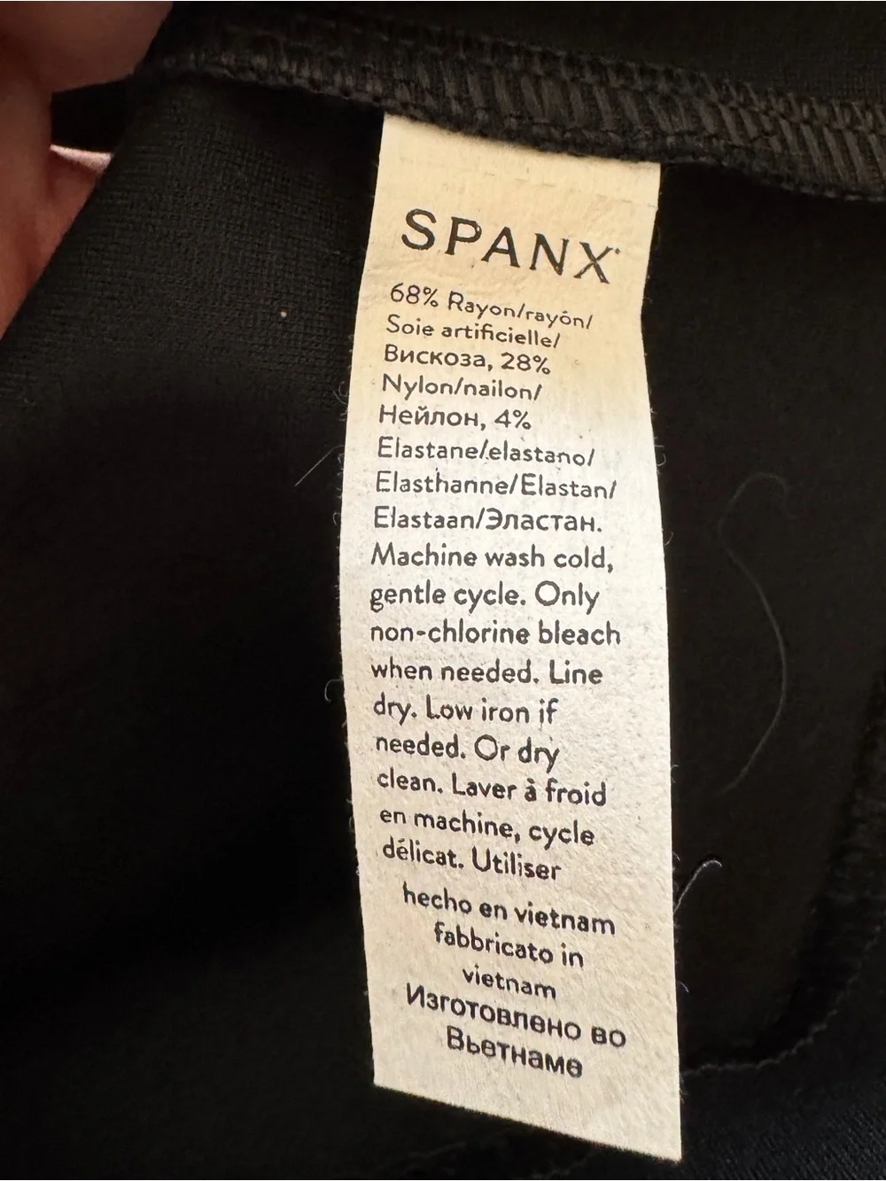 SPANX The Perfect A-Line Ponte Dress M Black 3/4 Sleeve Zip Pocket